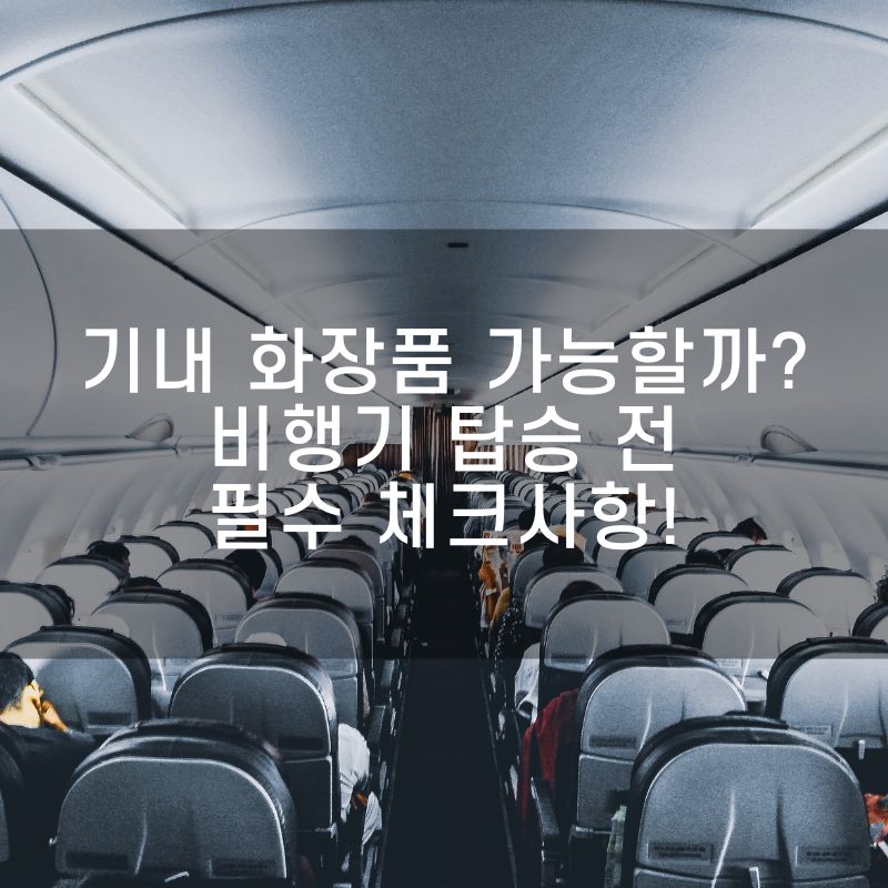 기내 화장품 가능할까 비행기 탑승 전 필수 체크사항!