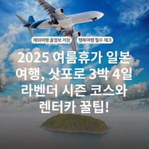 2025 여름휴가 일본 여행, 삿포로 3박 4일 라벤더 시즌 코스와 렌터카 꿀팁!