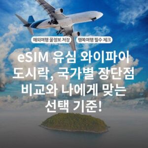 eSIM 유심 와이파이 도시락, 국가별 장단점 비교와 나에게 맞는 선택 기준!