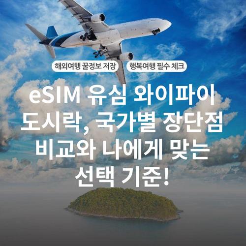eSIM 유심 와이파이 도시락, 국가별 장단점 비교와 나에게 맞는 선택 기준!
