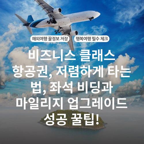 비즈니스 클래스 항공권, 저렴하게 타는 법, 좌석 비딩과 마일리지 업그레이드 성공 꿀팁!