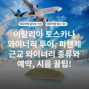 이탈리아 토스카나 와이너리 투어, 피렌체 근교 와이너리 종류와 예약, 시음 꿀팁!