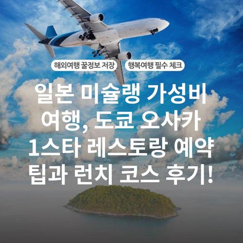 일본 미슐랭 가성비 여행, 도쿄 오사카 1스타 레스토랑 예약 팁과 런치 코스 후기!