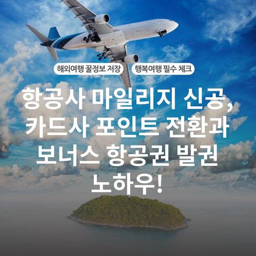 항공사 마일리지 신공, 카드사 포인트 전환과 보너스 항공권 발권 노하우!