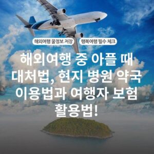해외여행 중 아플 때 대처법, 현지 병원 약국 이용법과 여행자 보험 활용법!